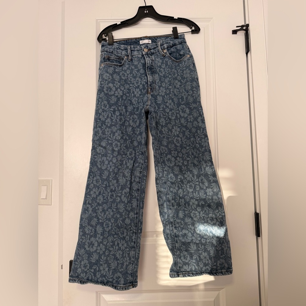 Good American Good Waist Palazzo High-Rise Crop Jeans size 4 - Picture 7 of 8